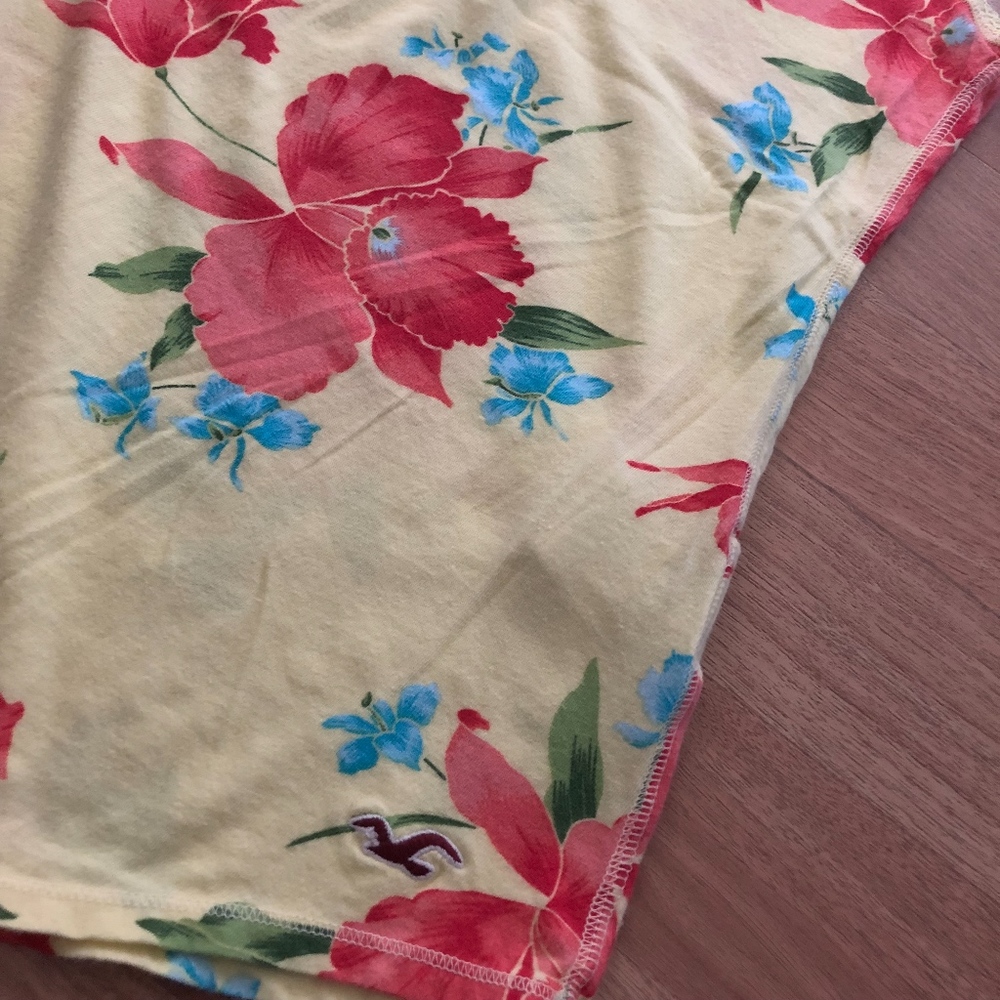 Hollister Yellow Floral Cotton Racerback Tank - Picture 3 of 4